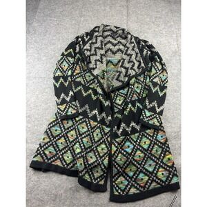 Signature 1 Studio Women's Plus 1X Multicolor Aztec Southwestern Cardigan SEE